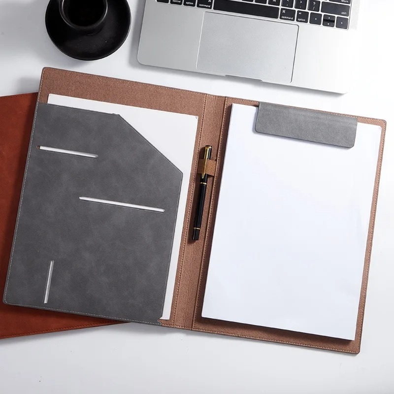 Leather Work Folder - Carpeta Portafolio de Cuero Negra A4