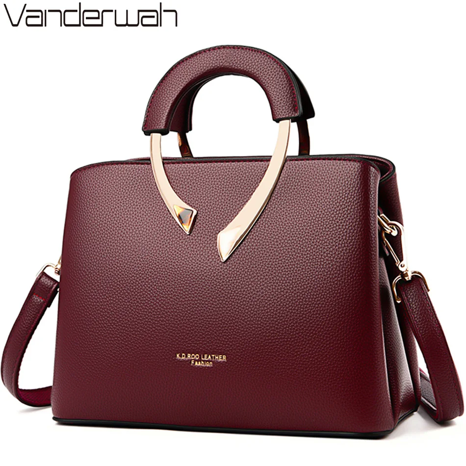 Leatherwork Letters - VANDERWAH genuino, bolso informal de piel