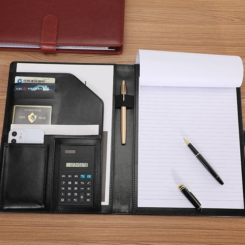 Leather Work Folder - Carpeta ejecutiva de cuero A4 para