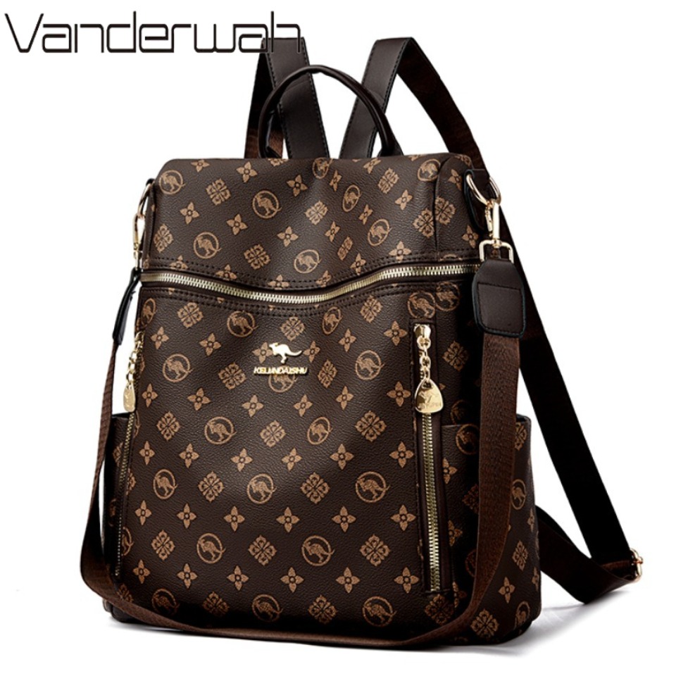 Leatherwork Letters - Mochila de cuero suave de marca