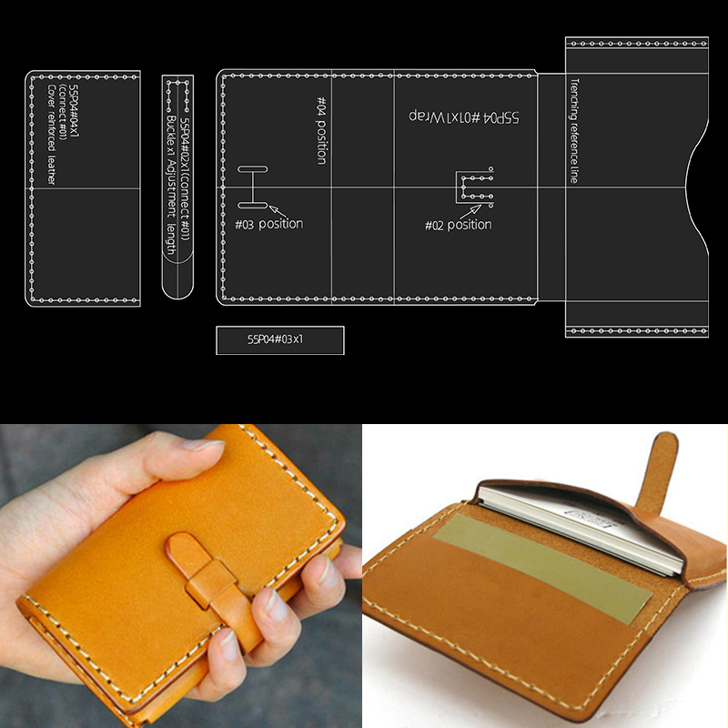 Leatherwork Patterns - YOMDID-Molde acrílico para hacer billeteras, plantillas