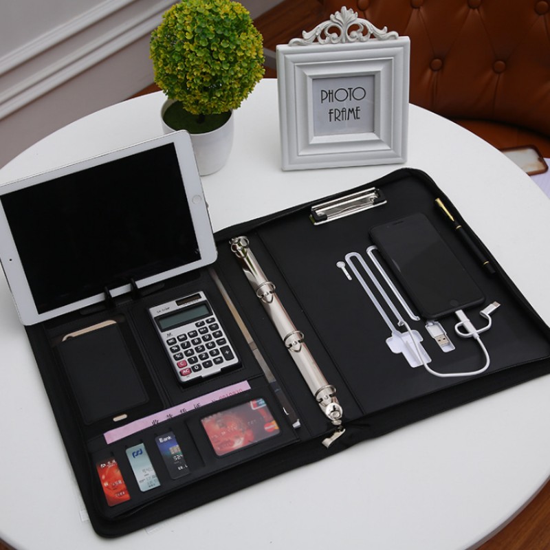 Leather Work Folder - Carpeta de conferencias multifuncional A4, carpeta