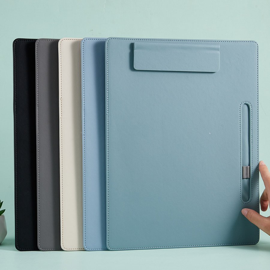 Leather Work Folder - Clip de escritura de cuero A4,