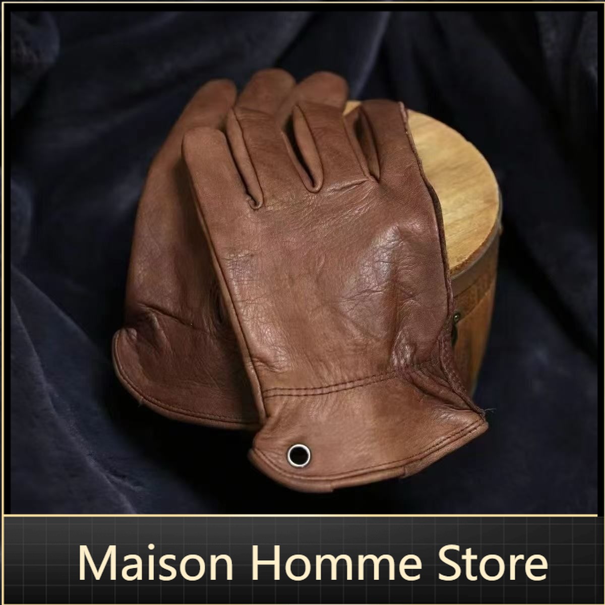 Leather Work Factory - Guantes de Cuero Vacuno de Primera