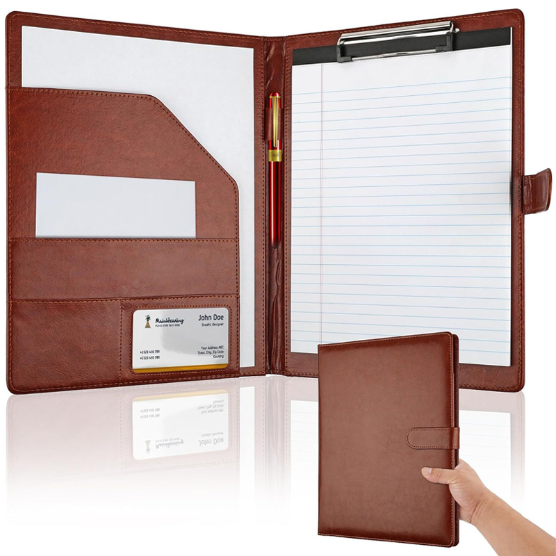 Leather Work Folder - Carpeta de Conferencia Multifuncional de Cuero