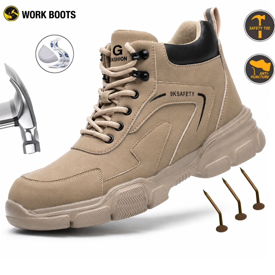 Leather Work Factory - Zapatos de seguridad para hombre, botas