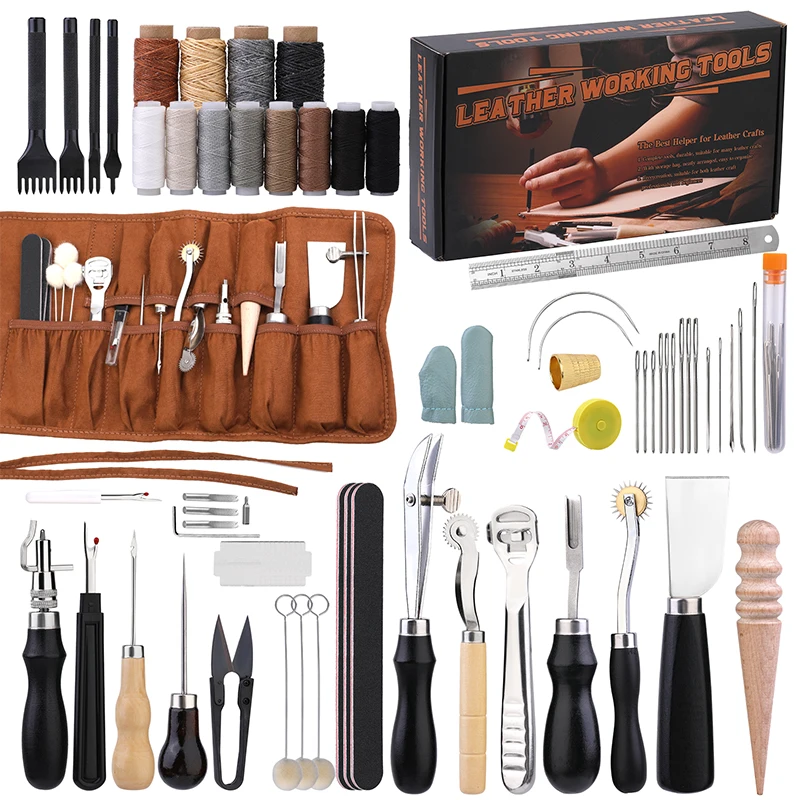 Leatherwork Punching Tool - KRABALL-Kit de herramientas profesional para manualidades