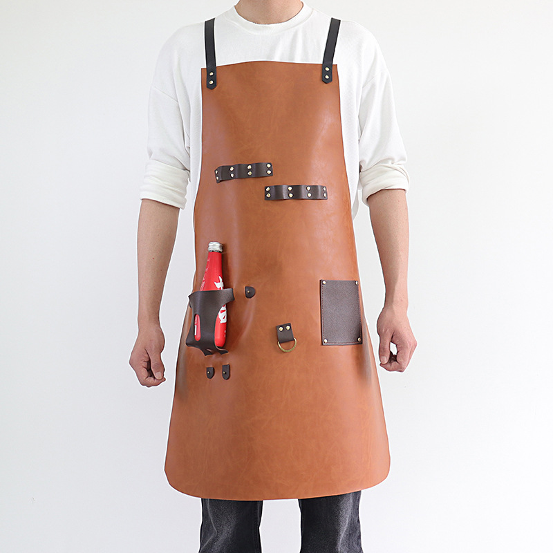 Delantal de cuero PU para exte - Leatherwork Apron reseña y precio